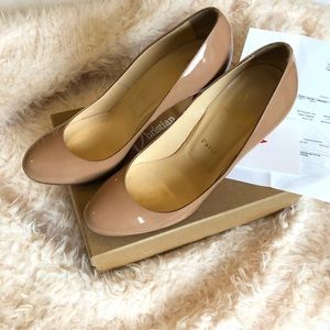 Christian Louboutin Fifi 100 Patent Nude Pump